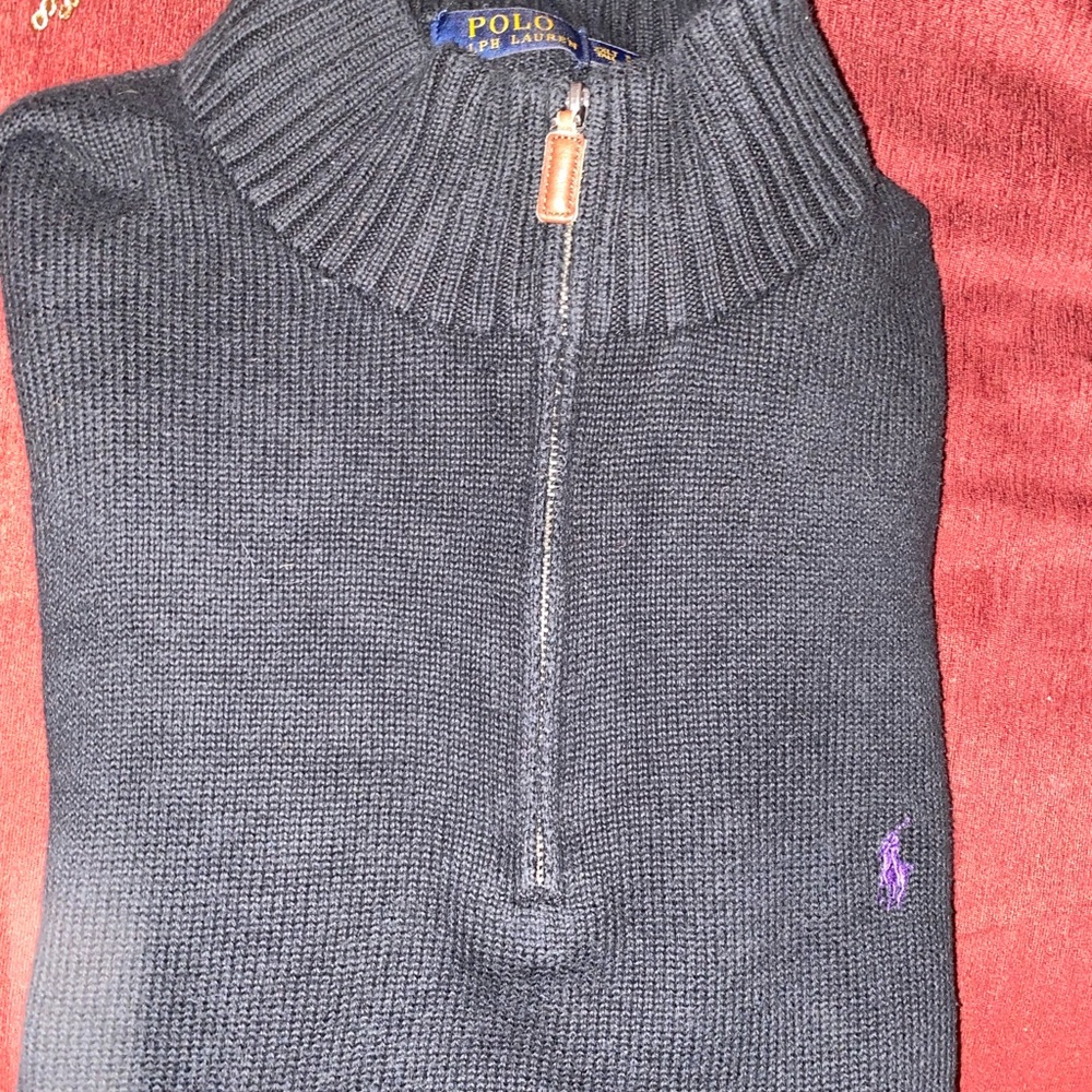 Men’s black Ralph Lauren polo half zip sweater